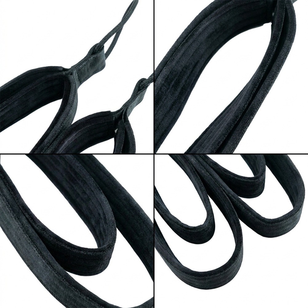 블랙 색상의 이중 루프형 필라테스 리포머 스트랩, 손과 - D Ring Strap 리뷰 및 가격